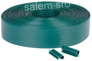 Tieniaci pás na plot, 47,5 mm, L-35 m, tieniaca, zelená, krycia, na plotové panely, s 20 klipsami, 1000g/m2, PVC, RAL6005