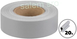 Tieniaci pás na plot, 47,5 mm, L-35 m, tieniaca, sivá, krycia, na plotové panely, s 20 klipsami, 450g/m2, PVC, RAL7040